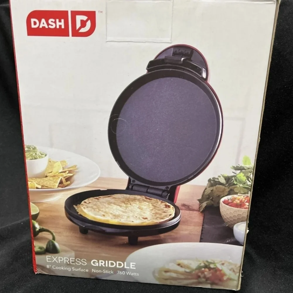 NIB DASH Express Electric Round Griddle Quesadillas,Pancakes Eggs, Bacon Burgers